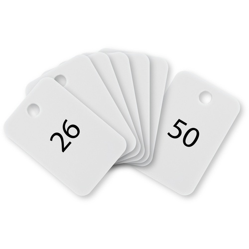 OP 番号札 四角 大 番号入り26～50 白 (25枚入)【BF-55-WH】