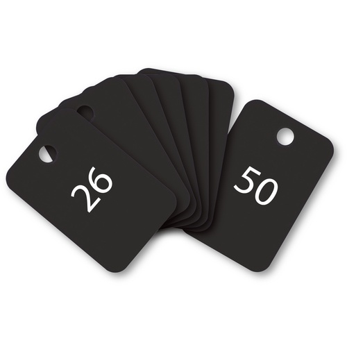 OP 番号札 四角 大 番号入り26～50 黒 (25枚入)【BF-55-BK】