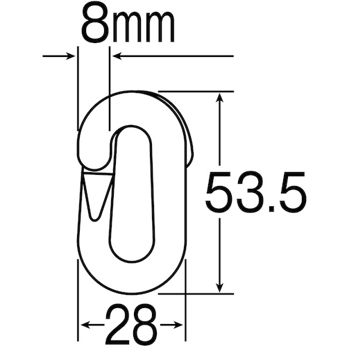 緑十字 プラスチックチェーン用ジョイント 白 PJ-8W 28×53.5(線径8Φ) 2個組【284151】
