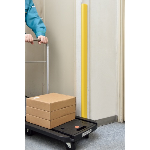 緑十字 コーナー用ガードパッド(簡易設置タイプ) 黄 GPS-HY 50×10×1000mm 両面テープ4枚付き【246103】