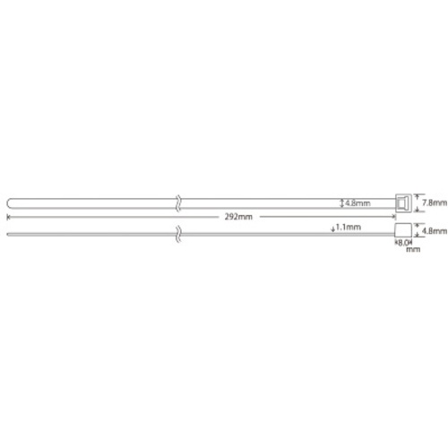 JTX 381249)結束バンド白 100本入 4.8X300【B330J】