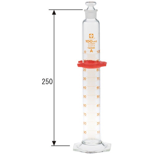SIBATA 有栓メスシリンダー カスタムA 100mL【026580-100】