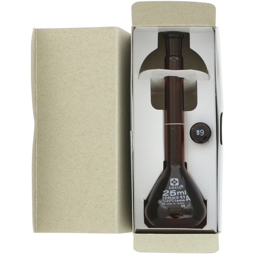 SIBATA メスフラスコ カスタムA 茶褐色 25mL【026100-25】