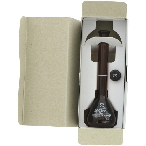 SIBATA メスフラスコ カスタムA 茶褐色 20mL【026100-20】