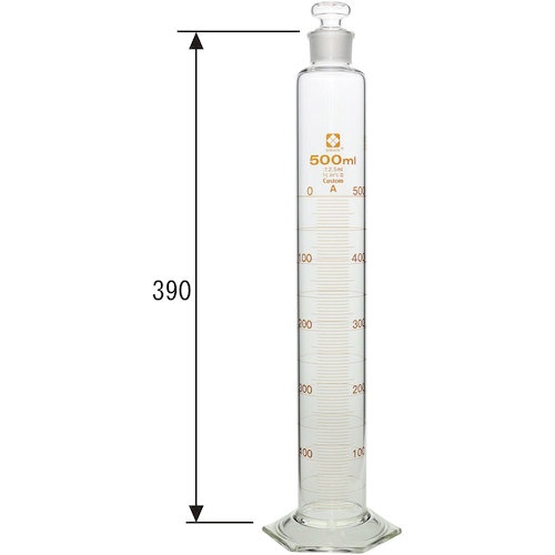 SIBATA 有栓メスシリンダー カスタムA 500mL【026580-500】