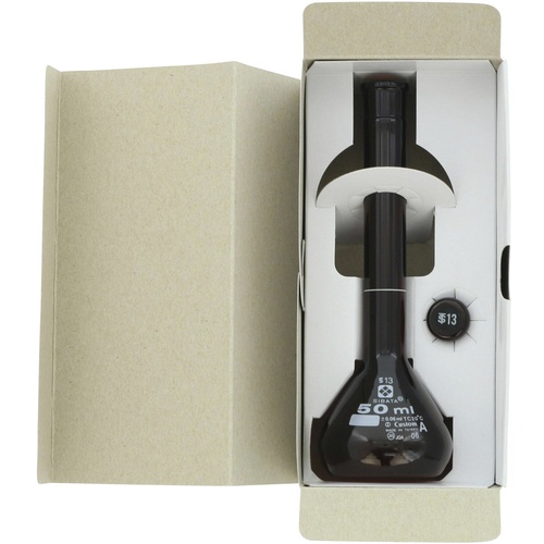 SIBATA メスフラスコ カスタムA 茶褐色 50mL【026100-50】