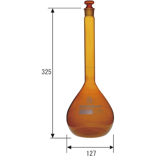 SIBATA メスフラスコ カスタムA 茶褐色 1000mL【026100-1000】