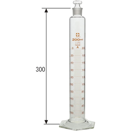 SIBATA 有栓メスシリンダー カスタムA 200mL【026580-200】