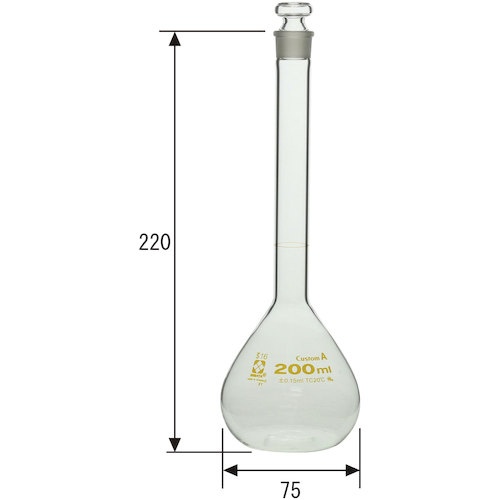 SIBATA メスフラスコ カスタムA 200mL【026050-200】