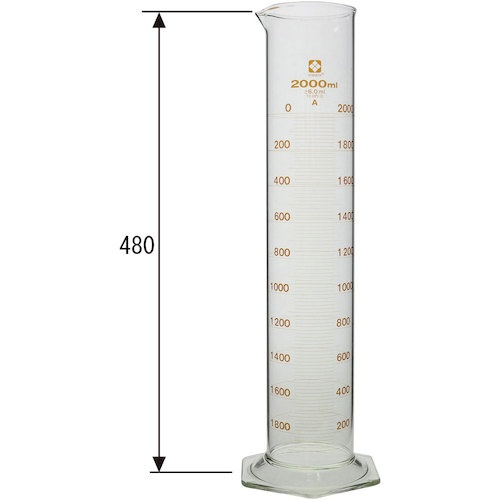 SIBATA メスシリンダー スーパーグレード 2000mL【023520-20001】