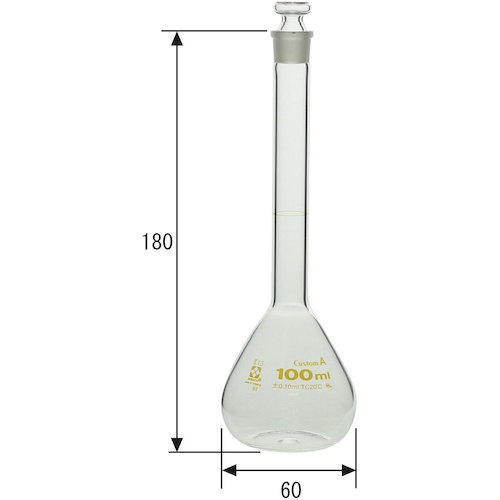 SIBATA メスフラスコ カスタムA 100mL【026050-100】