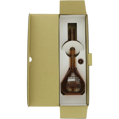SIBATA メスフラスコ スーパーグレード 茶褐色 500mL【020070-500】