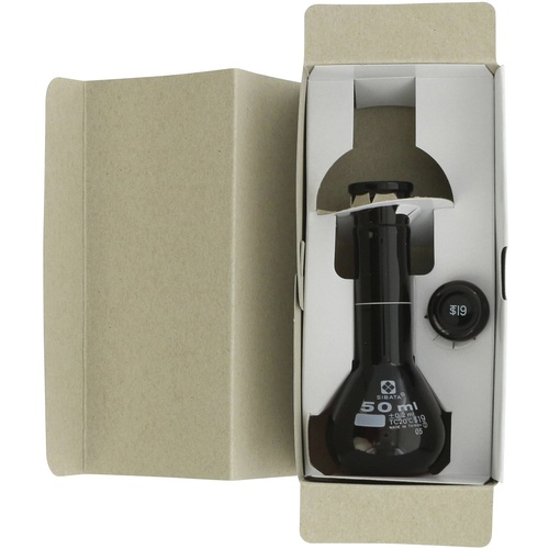 SIBATA メスフラスコ 茶 短形 50mL【023090-50】