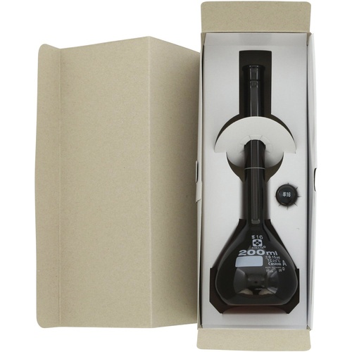 SIBATA メスフラスコ カスタムA 茶褐色 200mL【026100-200】
