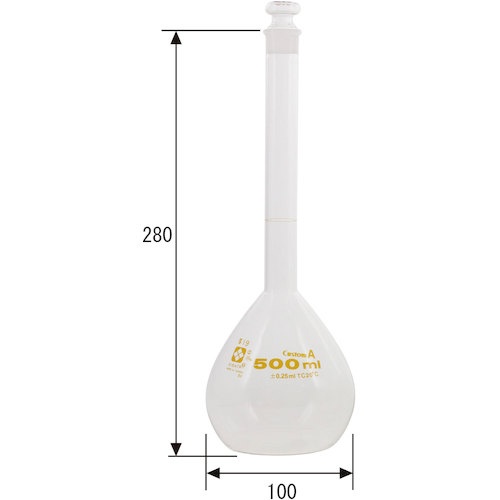 SIBATA メスフラスコ カスタムA 500mL【026050-500】