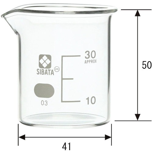 SIBATA ビーカー 目安目盛付 30mL【010020-30A】