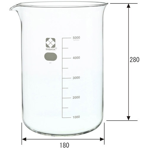 SIBATA ビーカー 目安目盛付 5000mL【010020-5000】