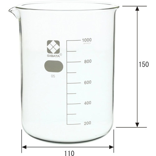 SIBATA ビーカー 目安目盛付 1000mL【010020-1000A】