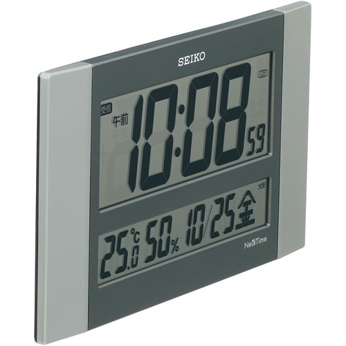 SEIKO 電波時計 セイコーネクスタイム 銀色 150×260×26mm【ZS451S】