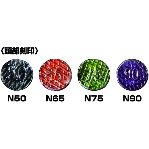 JISカラーN釘 N75 キミドリ 3kg (約510本)【52147】