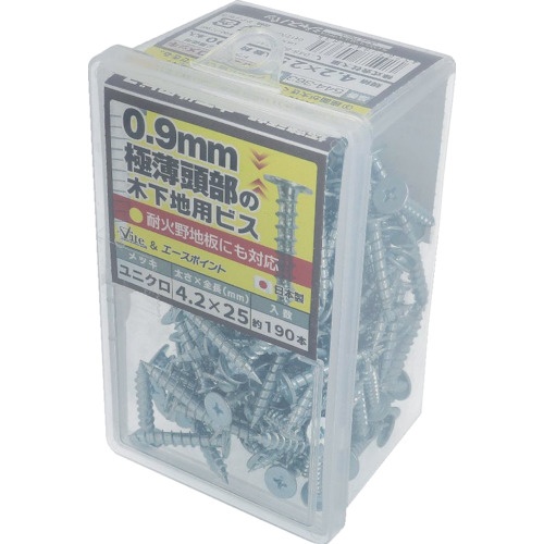 OHSATO ユニクロ極薄頭部の木部用ビス4.2X25【544-363】