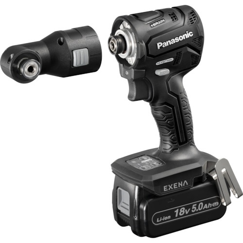 EXENA 充電インパクトドライバー 18V5.0Ah電池セット品 黒【EZ1PD1J18D-B】