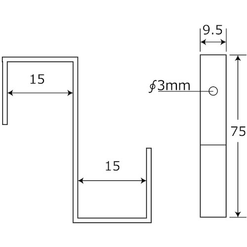 WAKI 吊金具 Z型 1 15X15X75MM【BK-381】