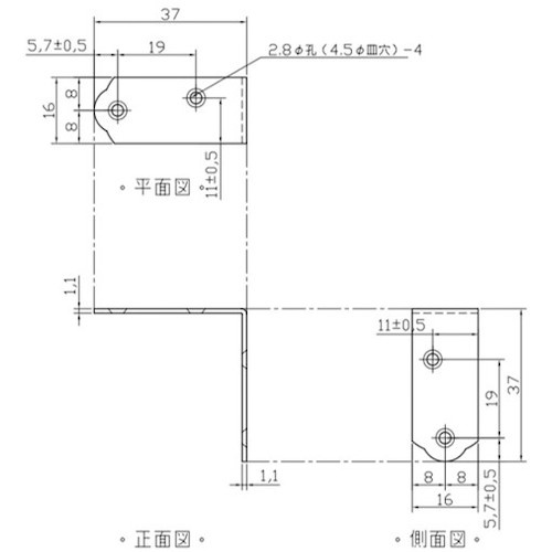 WAKI ユニクロ隅金 金折 36 4枚入り【BK-032】