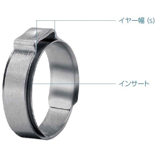 Oetiker PG154 インサート付きイヤークランプ φ5.2-6.2mm【15400015】