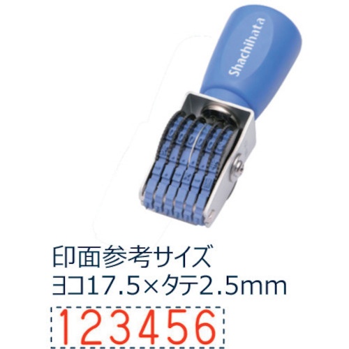 シヤチハタ 回転ゴム印欧文6連6号 ゴシック体【CF-66G】