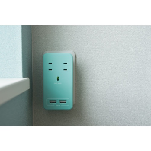 Fargo SATI COLOR AC4個口 4.2A USB ライトブルー【CT221LB】
