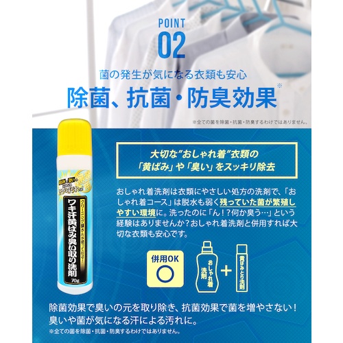 アイメディア ワキ汗黄ばみ臭い取り洗剤 70g【1009028】