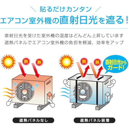 アイメディア エアコン室外機遮熱パネル ベルト固定タイプ【1007375】