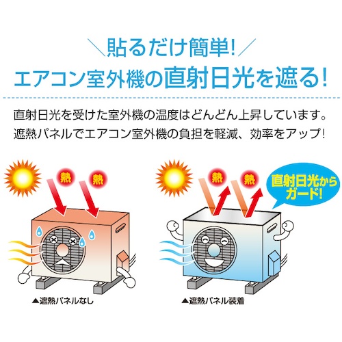 アイメディア エアコン室外機遮熱パネル 貼付式 2台分【1009000】