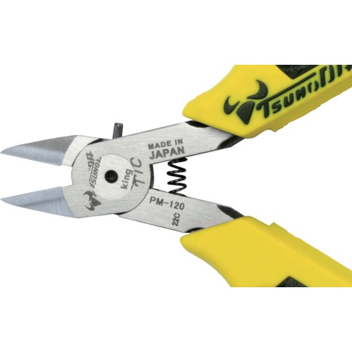TTC マイクロニッパー 先細タイプ 120mm 成型グリップ バネ付き【PM-120DG】