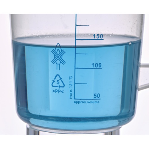 TRUSCO ポリプロピレン青目盛ビーカー 250ml(取手付)【HPB-250】