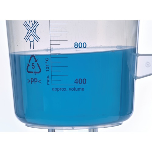 TRUSCO ポリプロピレン青目盛ビーカー 2000ml(取手付)【HPB-2000】