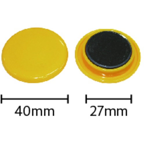 mitsuya カラーマグネット40mm 黄10個【BX3-CM40YL】