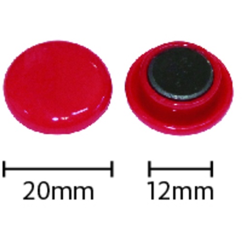 mitsuya カラーマグネット20mm 赤12個【BX2-CM20RD】