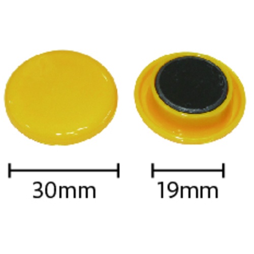 mitsuya カラーマグネット30mm 黄10個【BX2-CM30YL】
