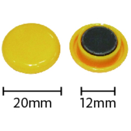 mitsuya カラーマグネット20mm 黄12個【BX2-CM20YL】