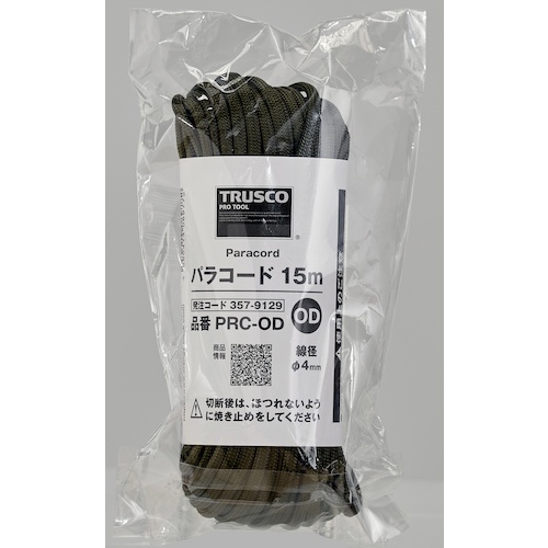 TRUSCO パラコード 4mmx15m OD【PRC-OD】
