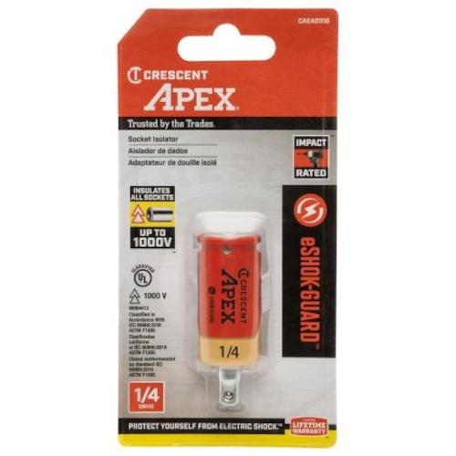APEX TOOL eSHOKーGUARD(TM) 6.35mm 絶縁ソケットアダプター【CAEAD316】