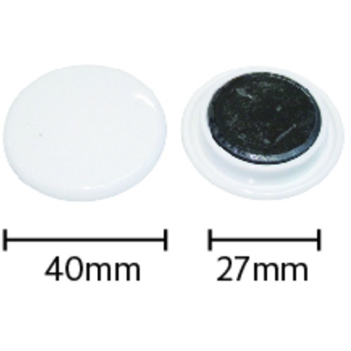 mitsuya カラーマグネット40mm 白10個【BX3-CM40WH】