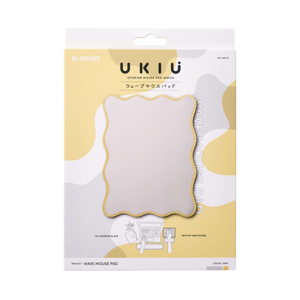 ウェーブ×バイカラーマウスパッド“UKIU”【MP-UK01GY】