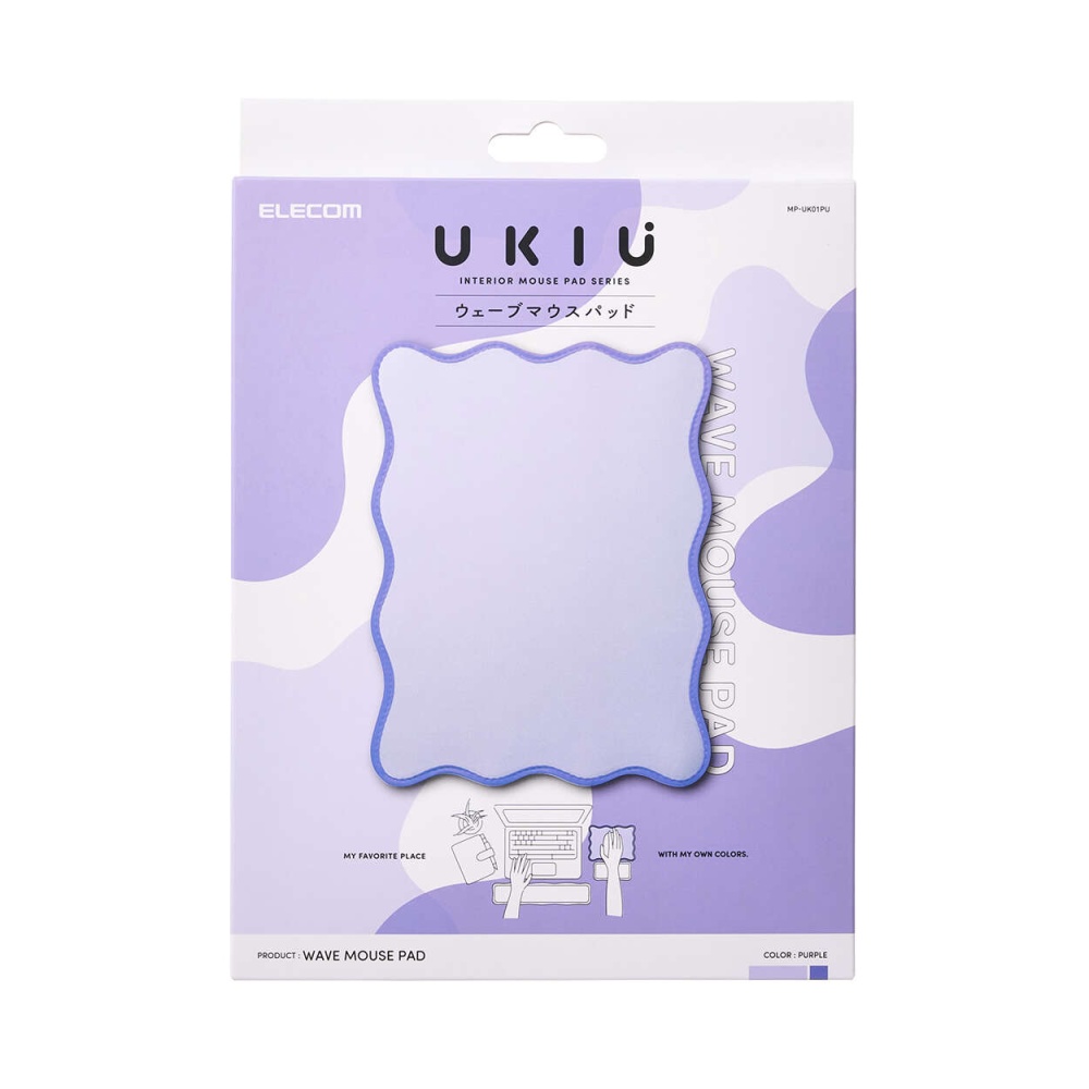 ウェーブ×バイカラーマウスパッド“UKIU’’【MP-UK01PU】