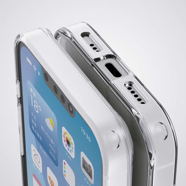 iPhone 16e ハイブリッドガラスケース スタンダード メタルステッカー付【PM-A25SHVCG1CR】