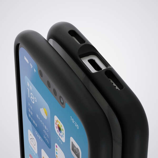 iPhone 16e TOUGH SLIM LITE ケース フレームカラー メタルステッカー付【PM-A25STSLFCBK】
