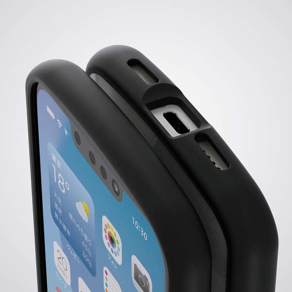 iPhone 16e TOUGH SLIM LITE ケース フレームカラー 極限 メタルステッカー付【PM-A25STSLFCKBK】