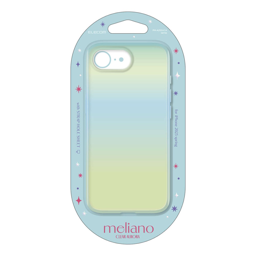 iPhone 16e ソフトケース クリアオーロラ【PM-A25SUCABU】
